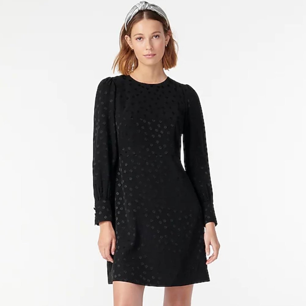 NWT J. Crew Shift dress in jacquard floral dot; - Picture 3 of 14